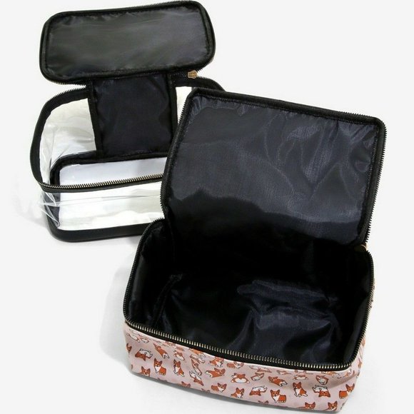 Corgi 2-Pieces Makeup Bag Set Clear and Corgi Print - Picture 12 of 12